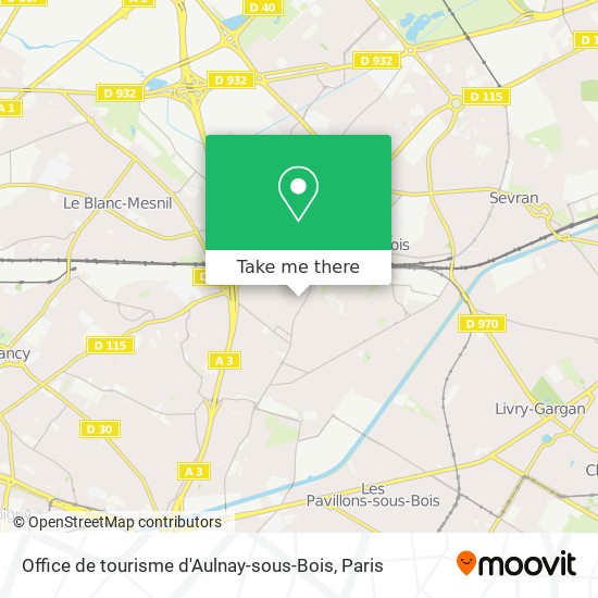 Mapa Office de tourisme d'Aulnay-sous-Bois