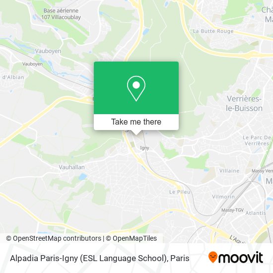 Mapa Alpadia Paris-Igny (ESL Language School)