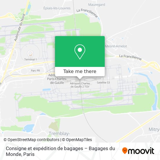 Mapa Consigne et expédition de bagages – Bagages du Monde