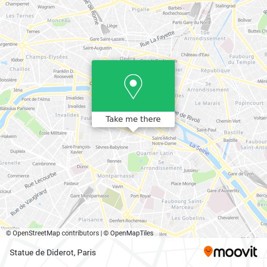 Mapa Statue de Diderot