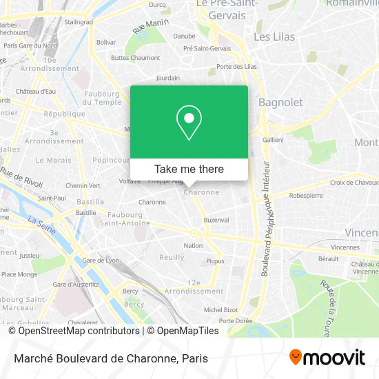 Marché Boulevard de Charonne map