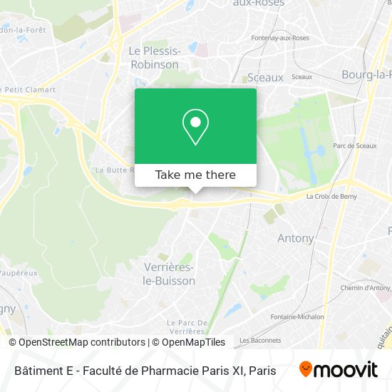 Bâtiment E - Faculté de Pharmacie Paris XI map