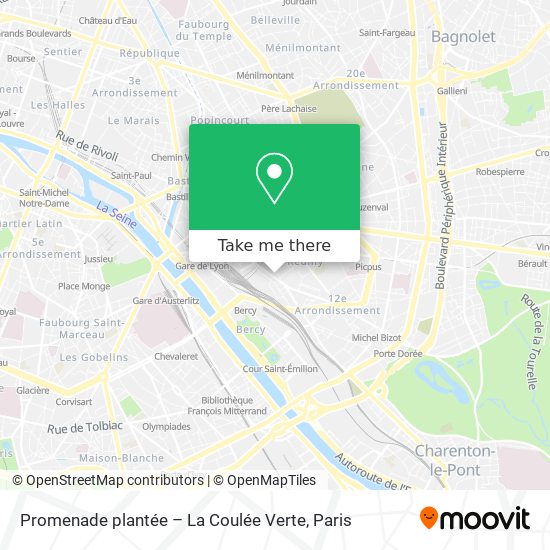 Mapa Promenade plantée – La Coulée Verte