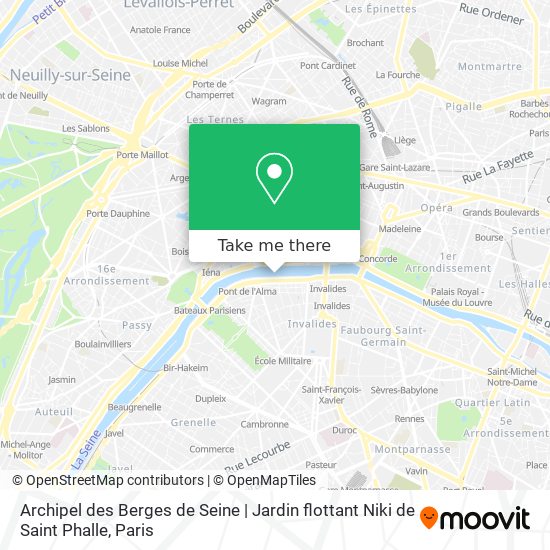 Archipel des Berges de Seine | Jardin flottant Niki de Saint Phalle map