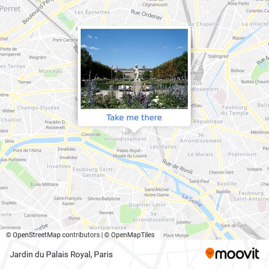 Jardin du Palais Royal map