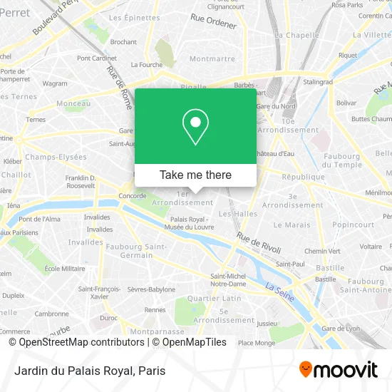 Jardin du Palais Royal map