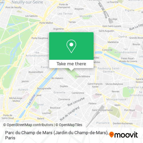 Mapa Parc du Champ de Mars