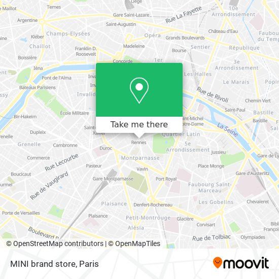 MINI brand store map