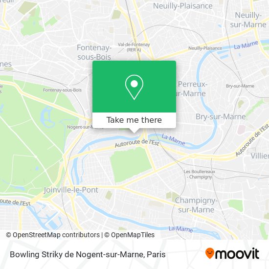 Bowling Striky de Nogent-sur-Marne map