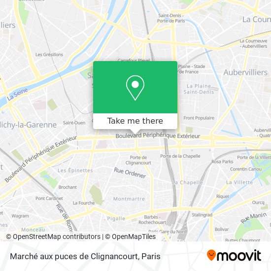 Mapa Marché aux puces de Clignancourt