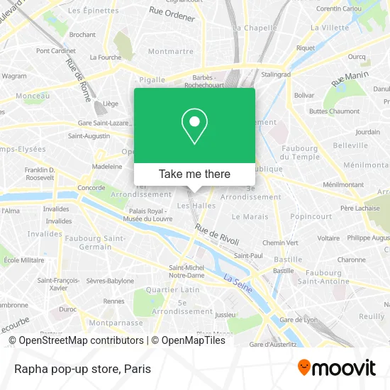 Rapha pop-up store map