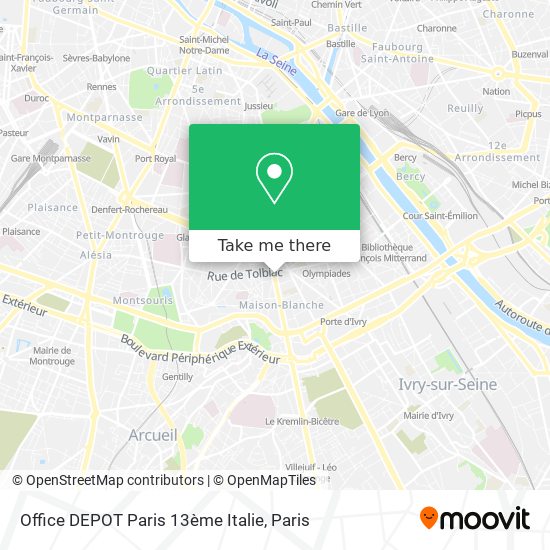 Office DEPOT Paris 13ème Italie map