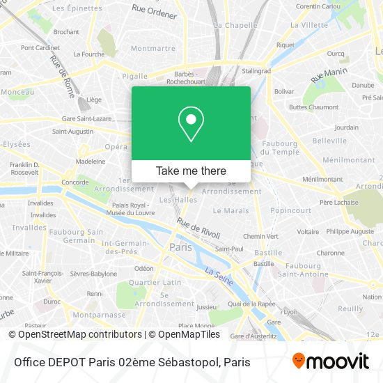 Mapa Office DEPOT Paris 02ème Sébastopol