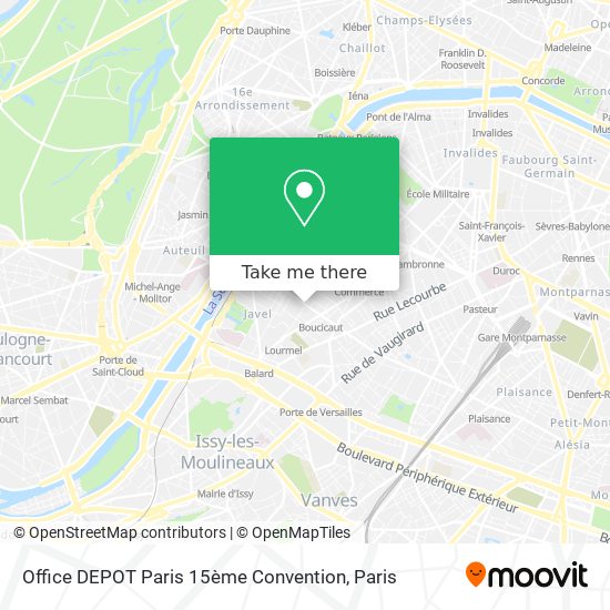 How to get to Office DEPOT Paris 15ème Convention by Bus, Metro or RER?