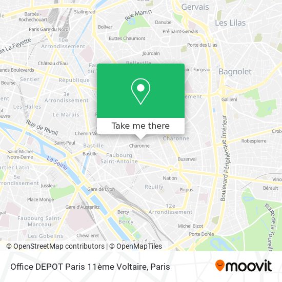 Office DEPOT Paris 11ème Voltaire map