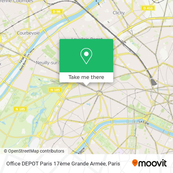 Mapa Office DEPOT Paris 17ème Grande Armée