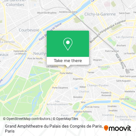 Mapa Grand Amphitheatre du Palais des Congrès de Paris