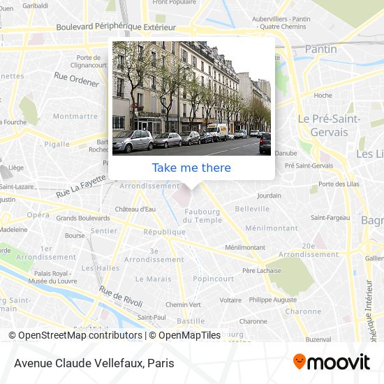 Avenue Claude Vellefaux map