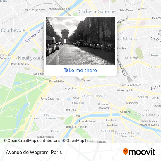 Mapa Avenue de Wagram