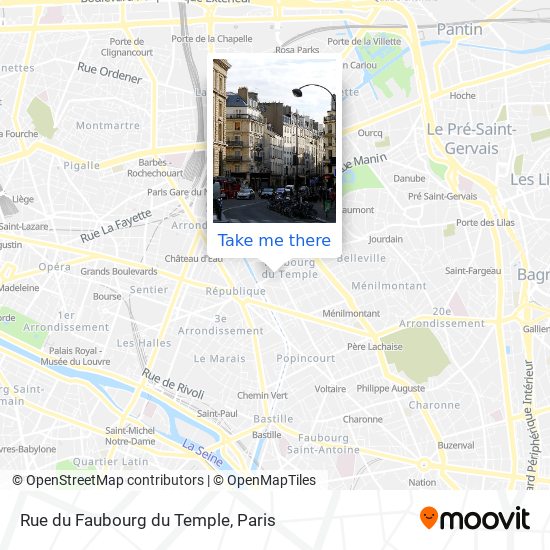 Mapa Rue du Faubourg du Temple