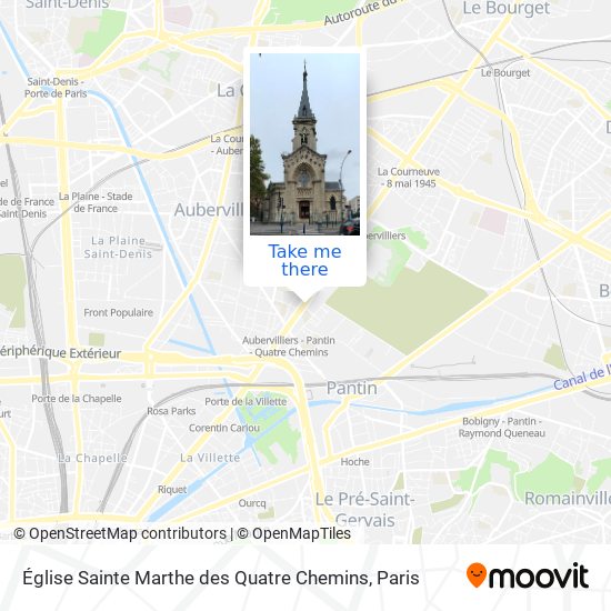 Mapa Église Sainte Marthe des Quatre Chemins