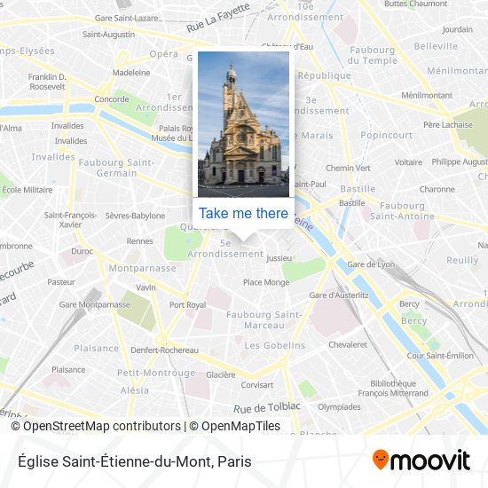 Mapa Église Saint-Étienne-du-Mont