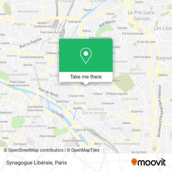 Synagogue Libérale map