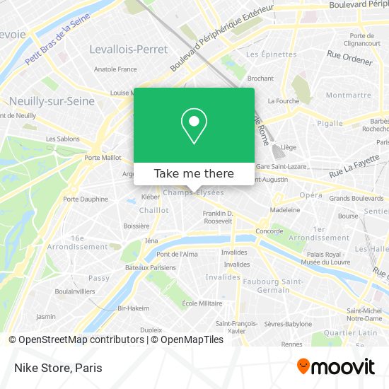 vídeo Modernización Grande Cómo llegar a Nike Store en Paris en Autobús, Metro, RER, Tren o Tren  ligero?