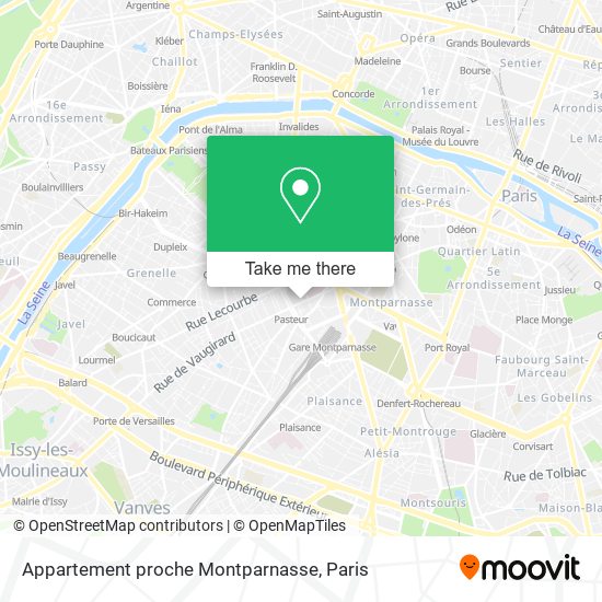 Appartement proche Montparnasse map
