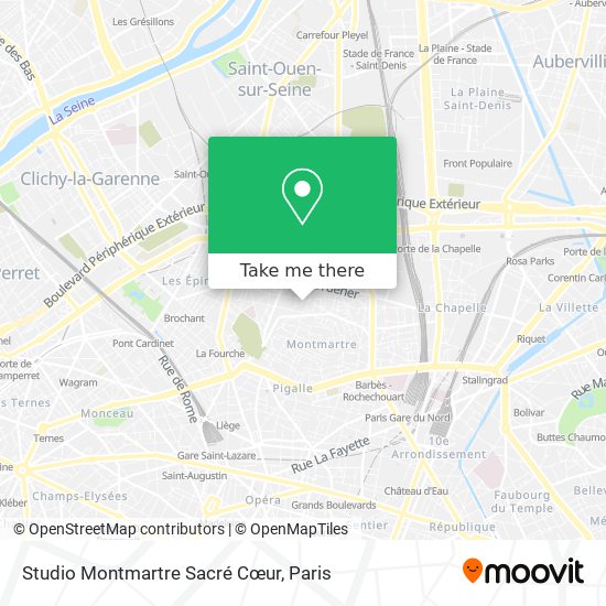 Studio Montmartre Sacré Cœur map