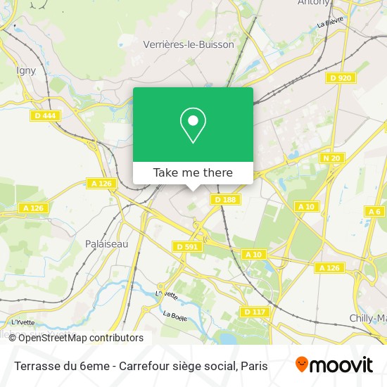 Terrasse du 6eme - Carrefour siège social map