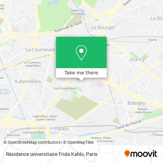 Mapa Résidence universitaire Frida Kahlo