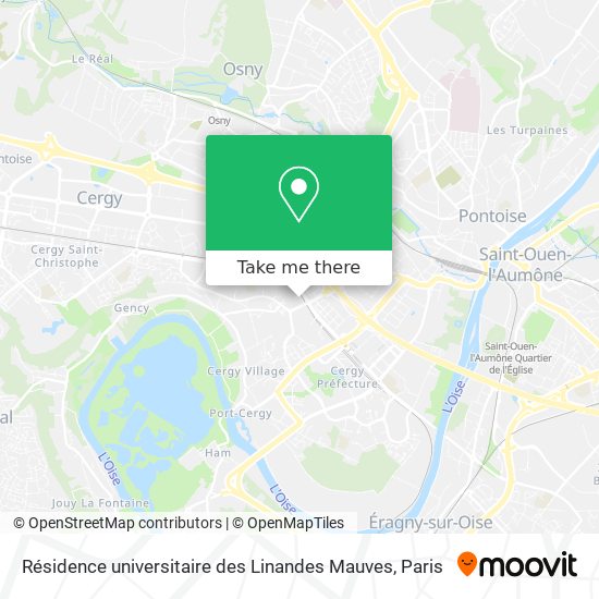 Résidence universitaire des Linandes Mauves map