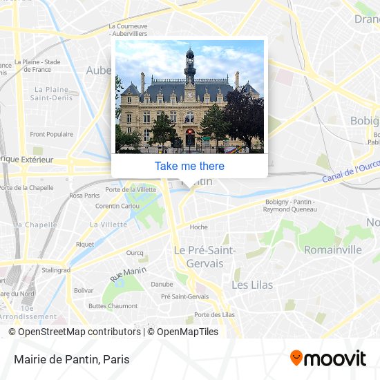 Mapa Mairie de Pantin