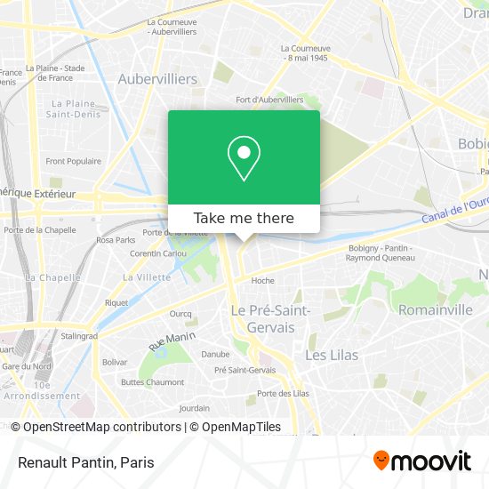 Renault Pantin map