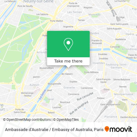 Mapa Ambassade d'Australie / Embassy of Australia