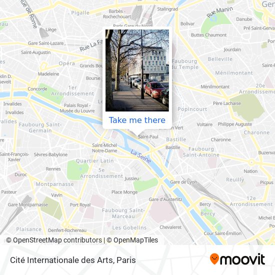 Cité Internationale des Arts map