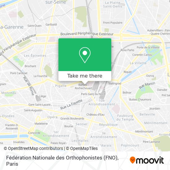 Fédération Nationale des Orthophonistes (FNO) map