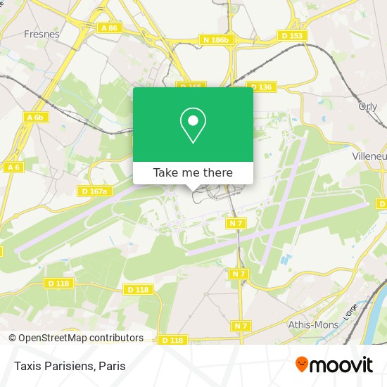 Taxis Parisiens map