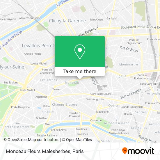 How to get to Monceau Fleurs Malesherbes in Paris by Bus, Metro, Train or  RER?