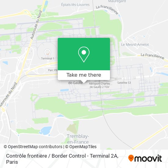Mapa Contrôle frontière / Border Control - Terminal 2A