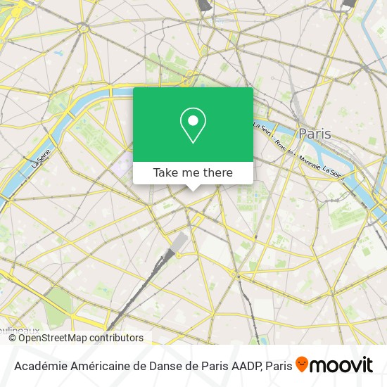 Mapa Académie Américaine de Danse de Paris AADP