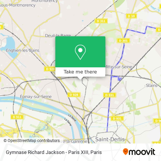 Mapa Gymnase Richard Jackson - Paris XIII