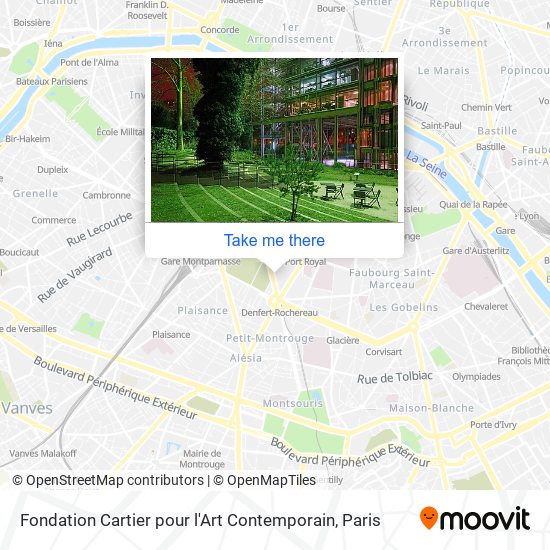 Mapa Fondation Cartier pour l'Art Contemporain