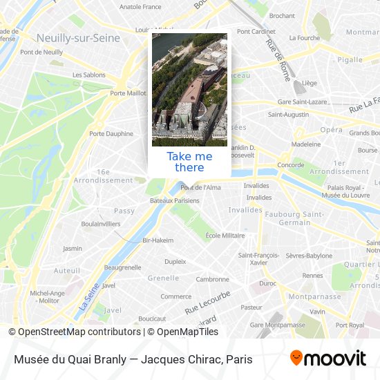 Mapa Musée du Quai Branly — Jacques Chirac
