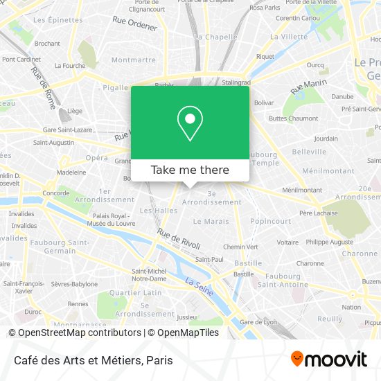 Mapa Café des Arts et Métiers