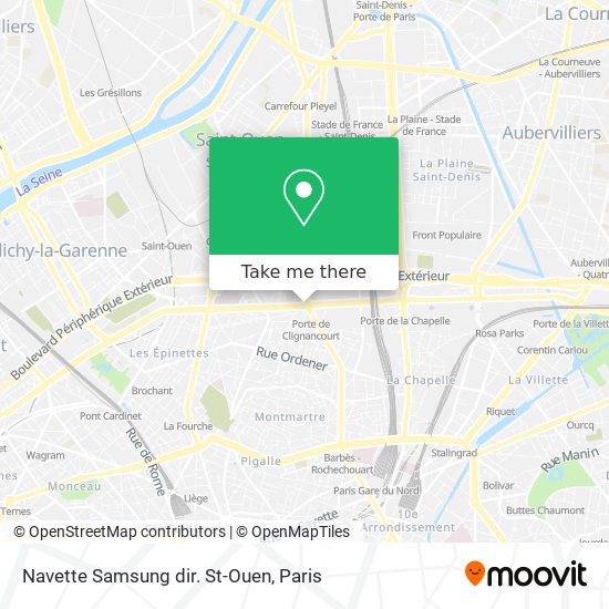 Navette Samsung dir. St-Ouen map