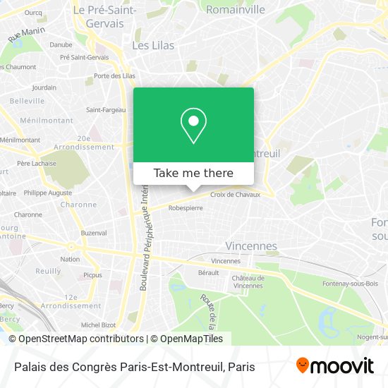 Palais des Congrès Paris-Est-Montreuil map