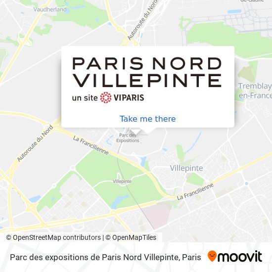 Mapa Parc des expositions de Paris Nord Villepinte
