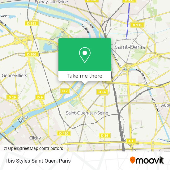 Ibis Styles Saint Ouen map